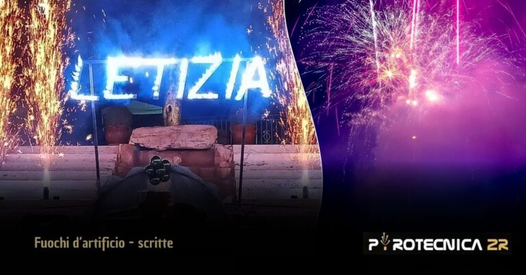 Fuochi d'artificio con scritte a Guidonia Monticello da Pirotecnica 2R